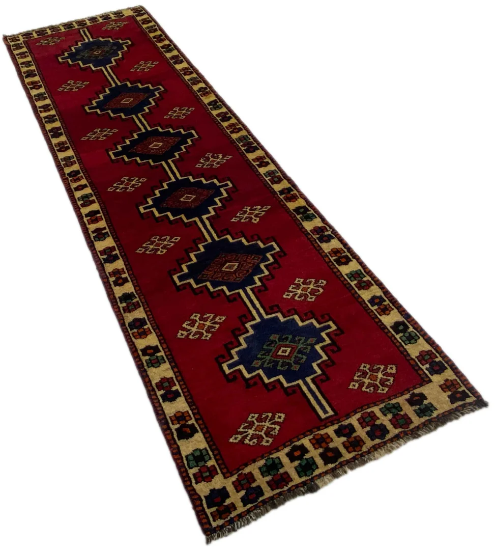 gabbeh-shuli-290-x-90-cm-ausgefallene-muster-knotendichte-90000-1-2 Persian Rug Fars 290 x 90 cm Wool Hand-knotted