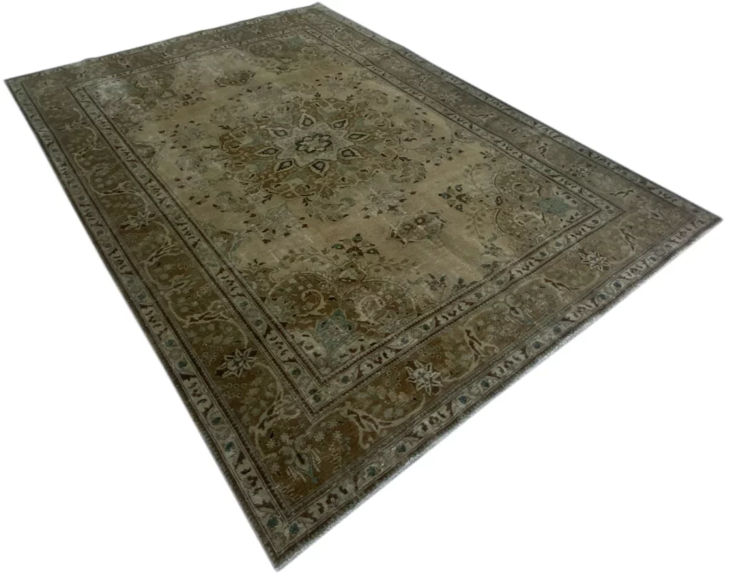 vintage-perserteppich-333-x-240-cm-handgeknupft-aufwendig-aufgearbeitet-2 Persian Rug 333 x 240 cm Wool Hand-knotted