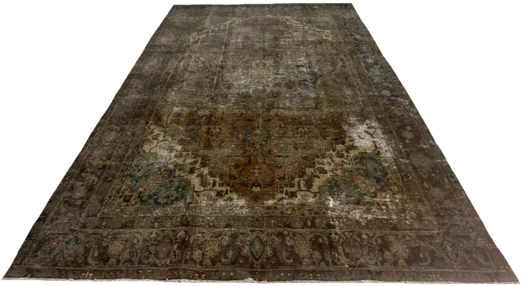 vintage-perserteppich-338-x-238-cm-einzigartiges-design-handgeknupft-mit-1 Persian Rug 338 x 238 cm Wool Hand-knotted