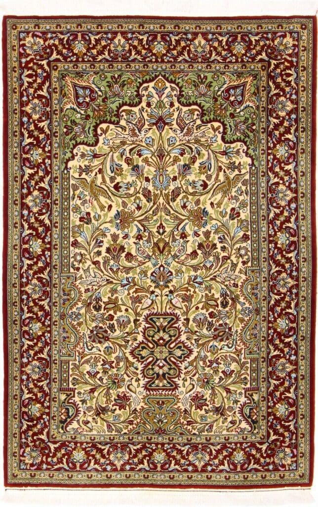 Persian Rug Qom 184 x 122 cm Silk Hand-knotted