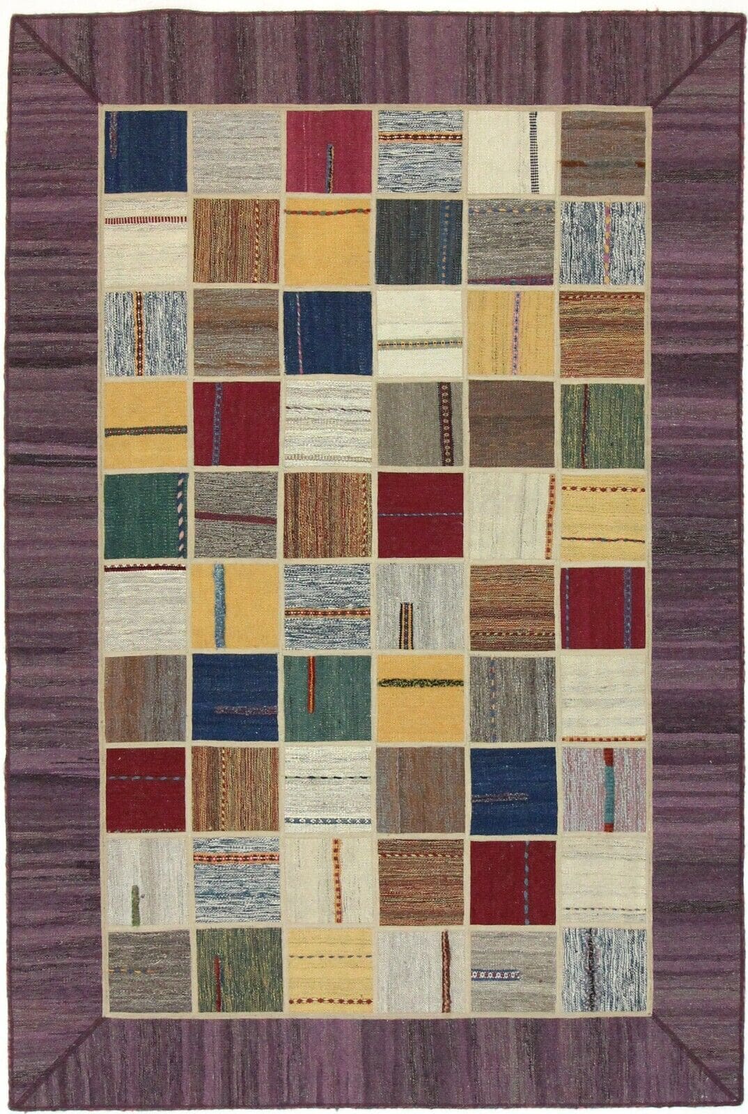 kelim-patchwork-perserteppich-241x161-cm-handgeknupft-neu Oriental Rug 241x161 cm Wool Hand-woven