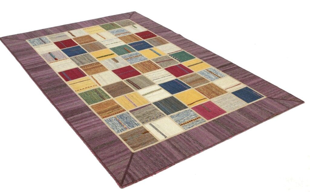 kelim-patchwork-perserteppich-241x161-cm-handgeknupft-neu-2 Oriental Rug 241x161 cm Wool Hand-woven