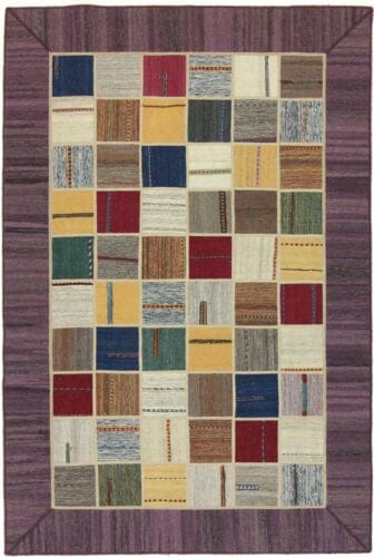 kelim-patchwork-perserteppich-241x161-cm-handgeknupft-neu-6 Oriental Rug 241x161 cm Wool Hand-woven