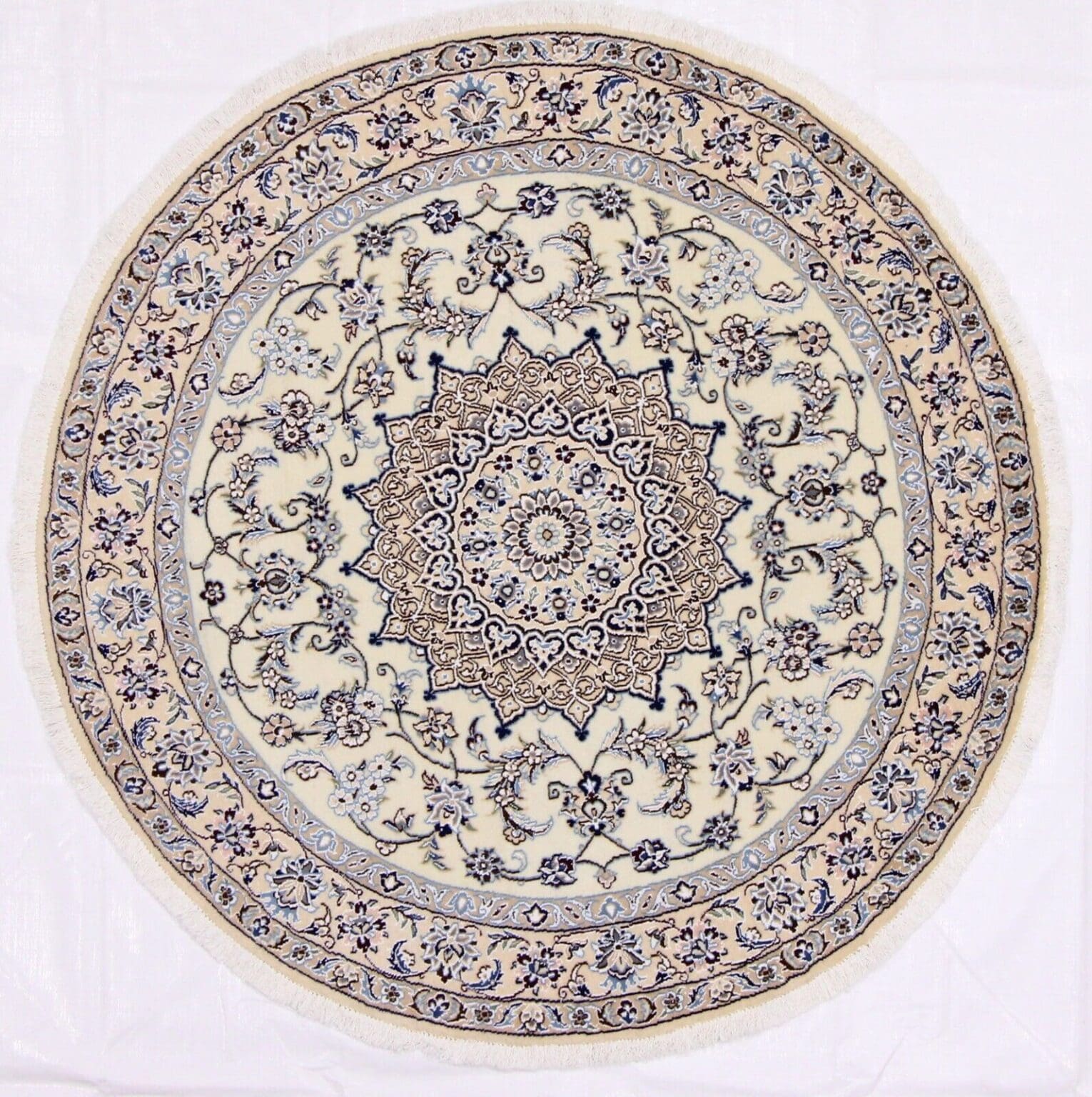 Persian Rug Nain 9La 150x150 cm Silk Hand-knotted