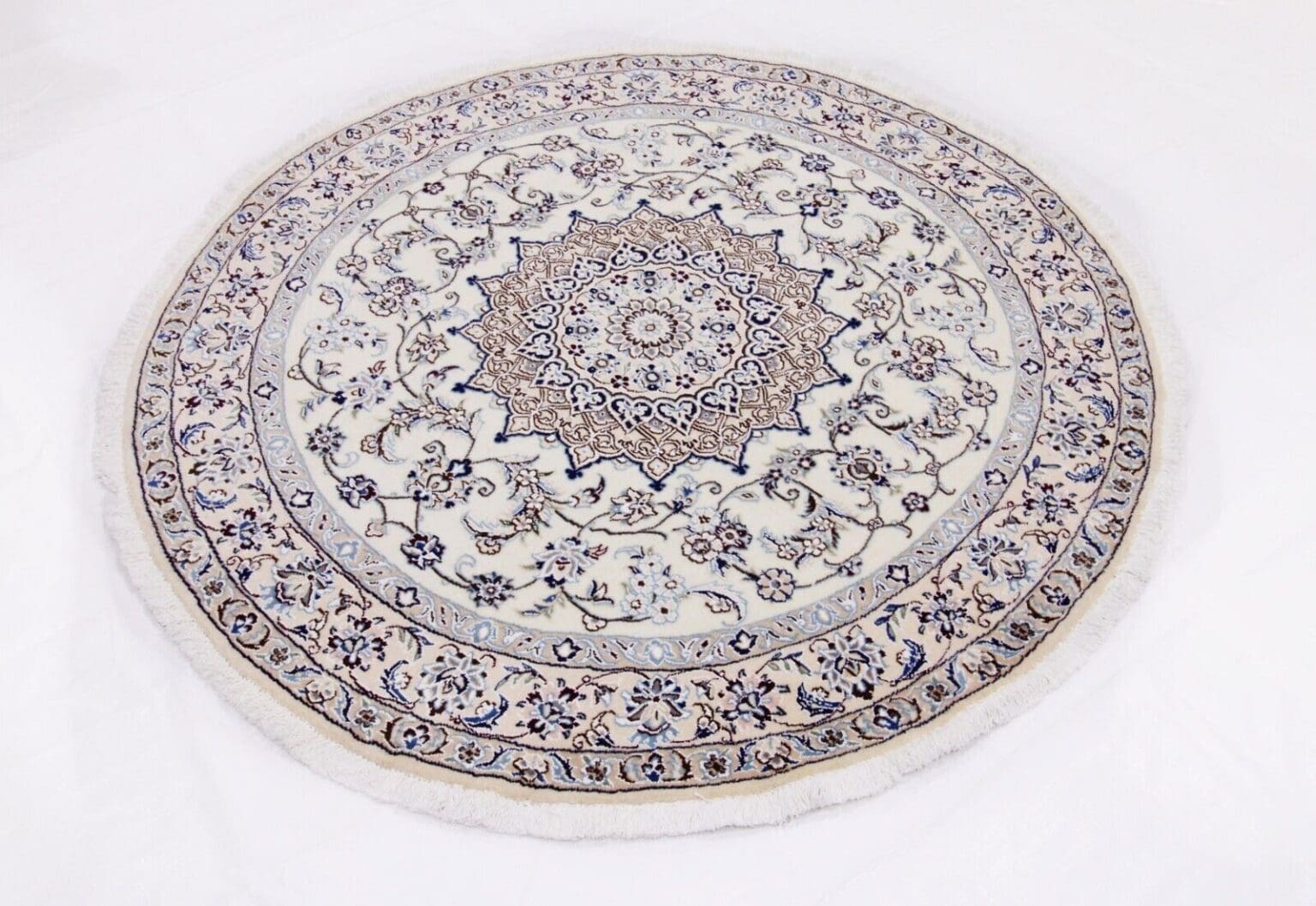 Persian Rug Nain 9La 150x150 cm Silk Hand-knotted
