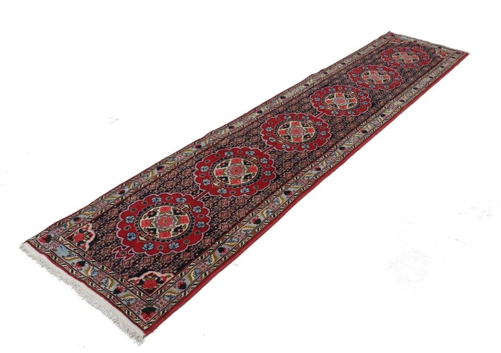 handgeknupfter-senneh-bidjar-perserteppich-336x72-cm-einzigartig-1 Persian Rug Bijar 336 x 72 cm Wool Hand-knotted