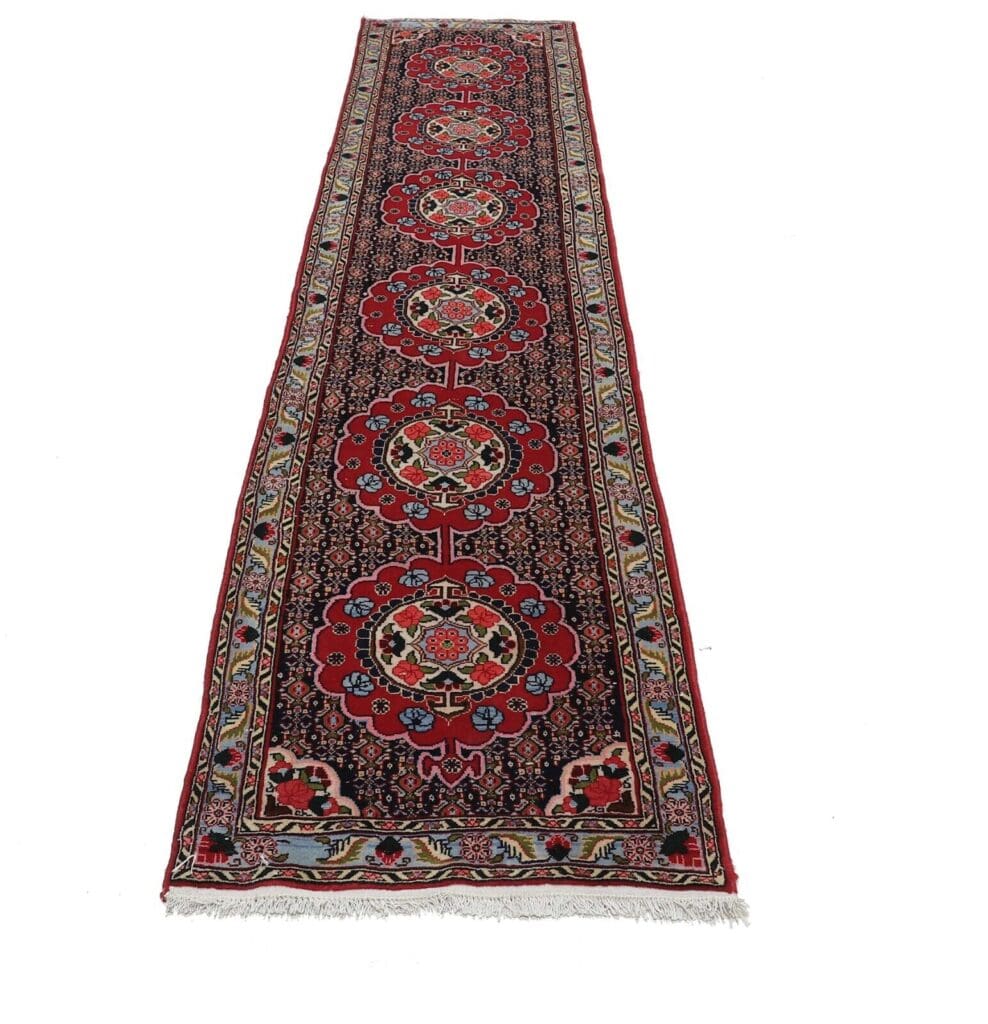 handgeknupfter-senneh-bidjar-perserteppich-336x72-cm-einzigartig-2 Persian Rug Bijar 336 x 72 cm Wool Hand-knotted