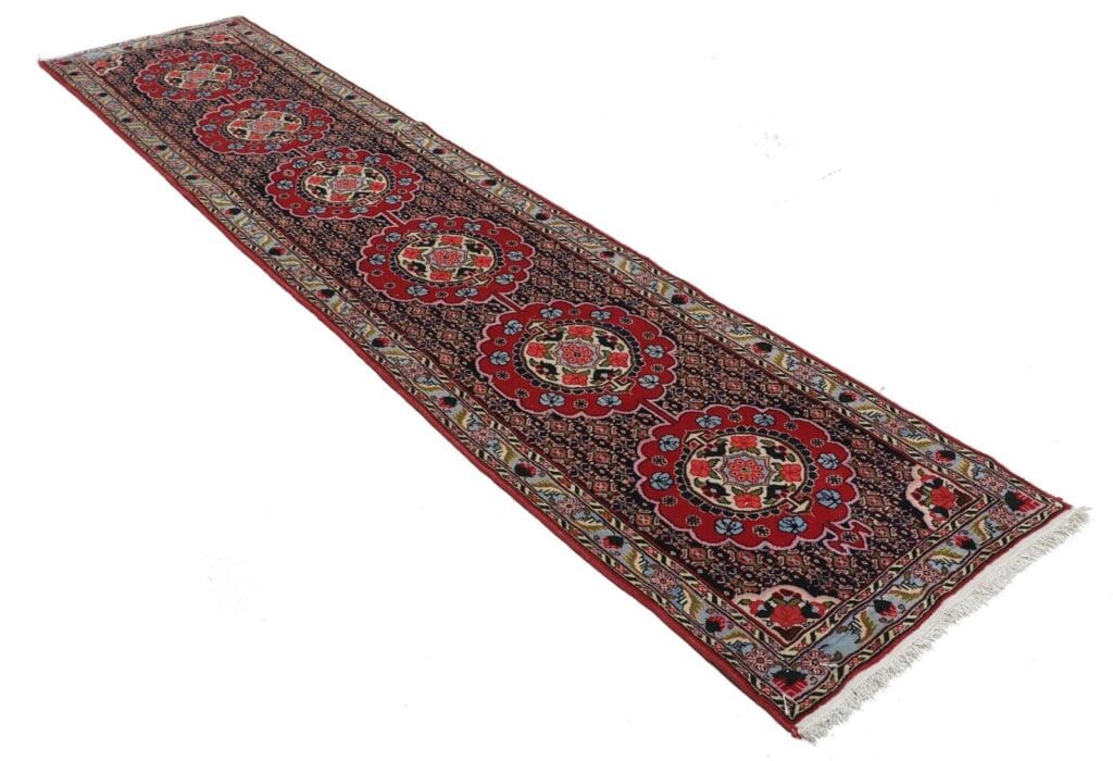 handgeknupfter-senneh-bidjar-perserteppich-336x72-cm-einzigartig-3 Persian Rug Bijar 336 x 72 cm Wool Hand-knotted