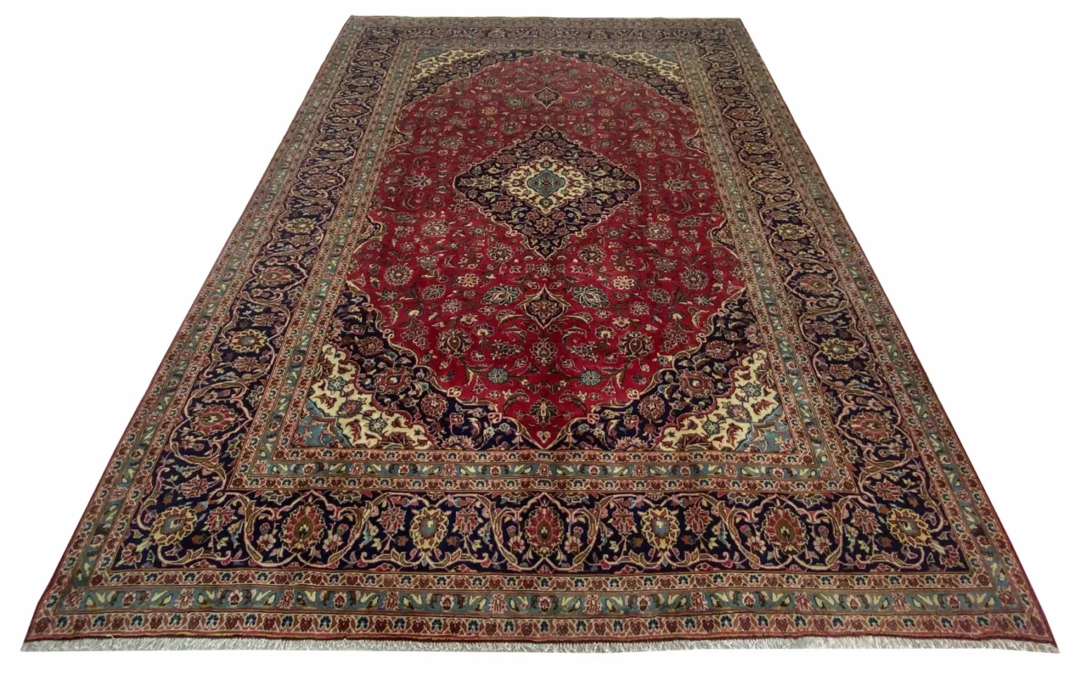 Persian Rug Kashan 355 x 242 cm Wool Hand-knotted
