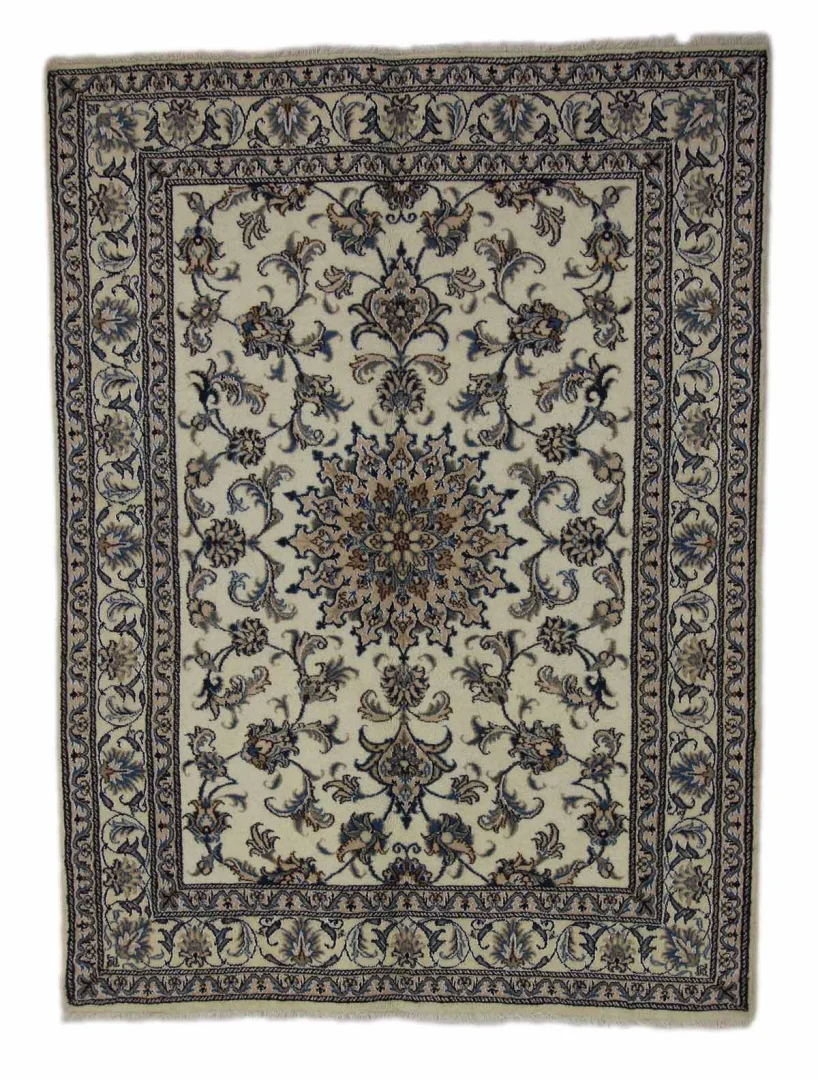 Persian Rug Nain 203 x 150 cm Wool Silk Hand-knotted