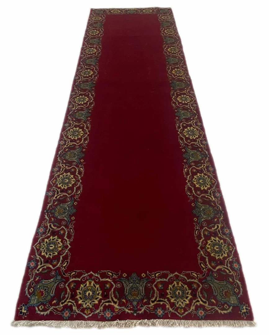 Persian Rug Kashan 342 x 98 cm Wool Hand-knotted