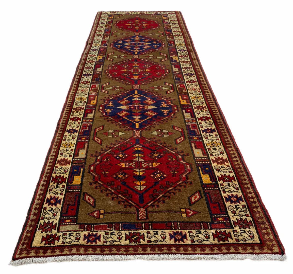 Persian Rug Meshkin 326 x 108 cm Wool Hand-knotted
