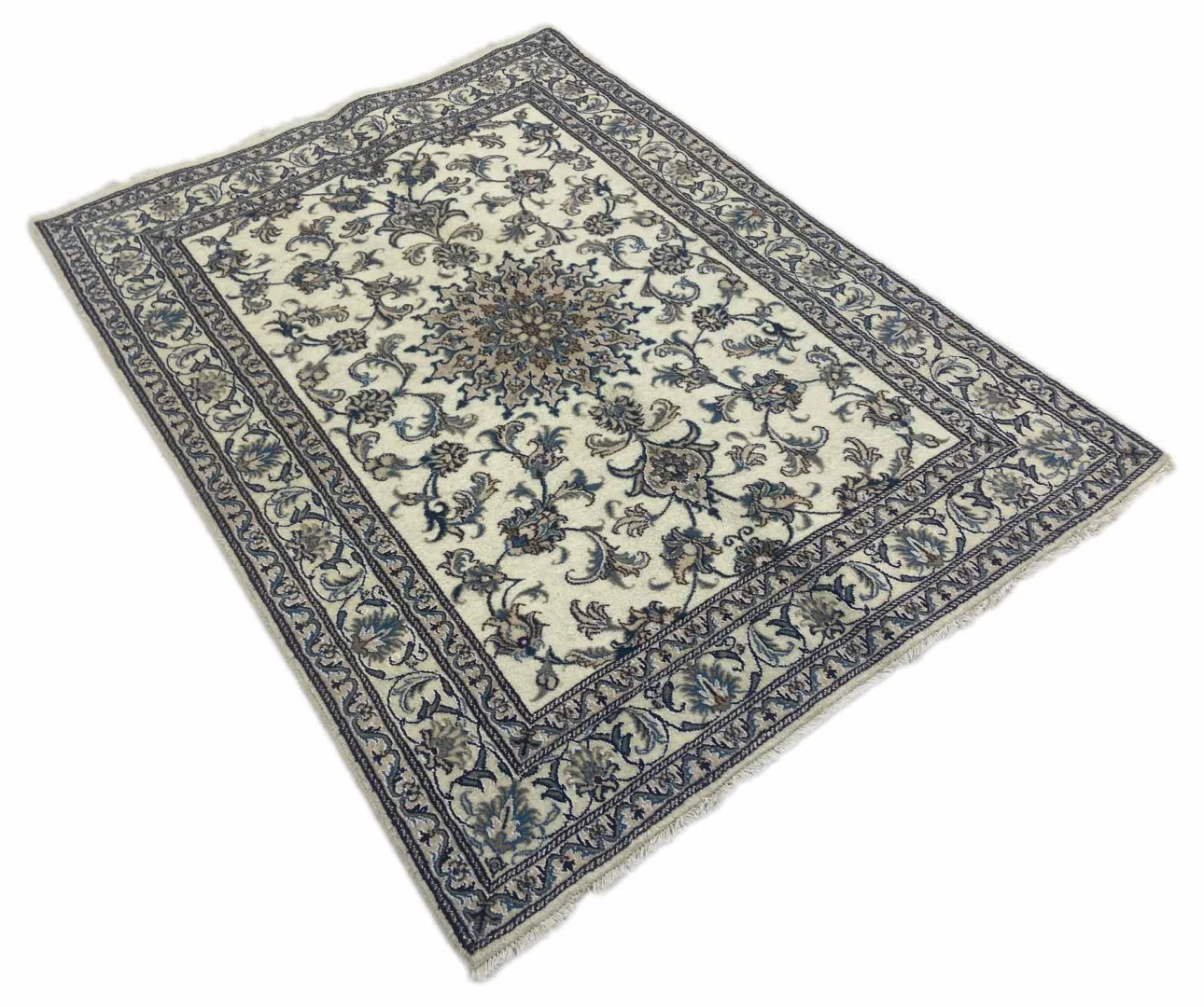 Persian Rug Nain 203 x 150 cm Wool Silk Hand-knotted