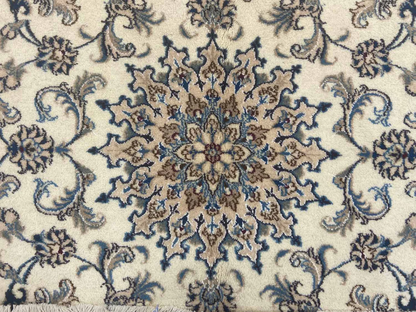 Persian Rug Nain 203 x 150 cm Wool Silk Hand-knotted