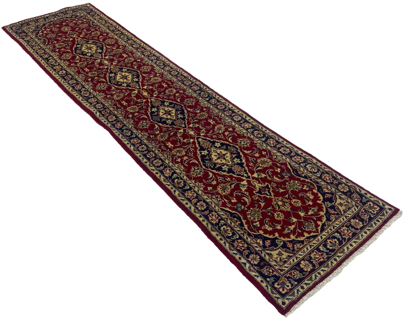 Persian Rug Kashan 295 x 76 cm Wool Hand-knotted