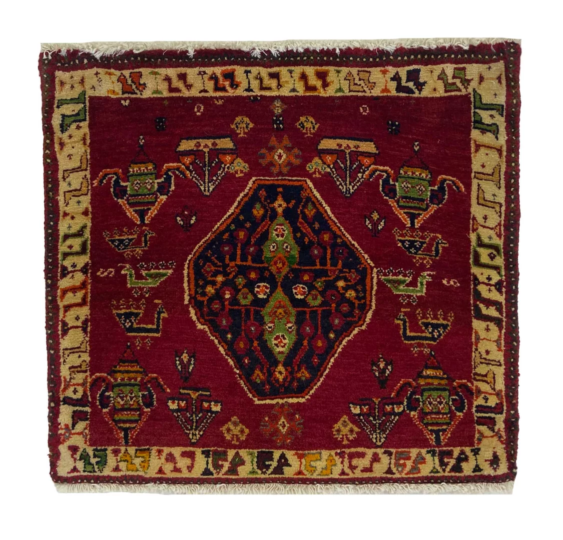 ghashghai-orientteppich-56-x-60-cm-180000-knoten-handgeknupft Persian Rug Fars 56 x 60 cm Wool Hand-knotted