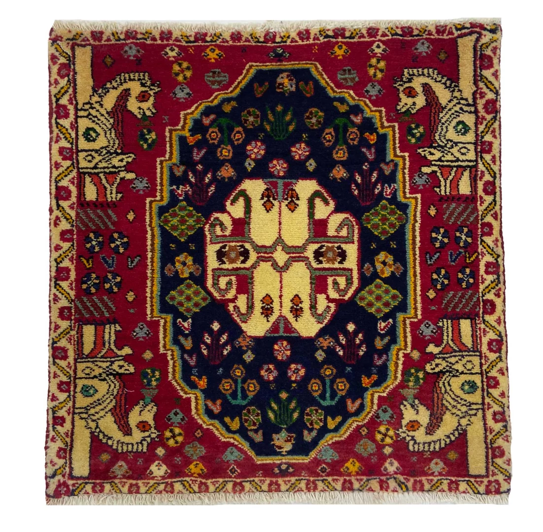 ghashghai-orientteppich-60x60-cm-180000-knoten-handgeknupft-fur-teppiche Persian Rug Fars 60 x 60 cm Wool Hand-knotted