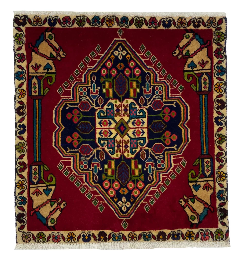 Persian Rug Qashqai 67 x 62 cm Wool Hand-knotted