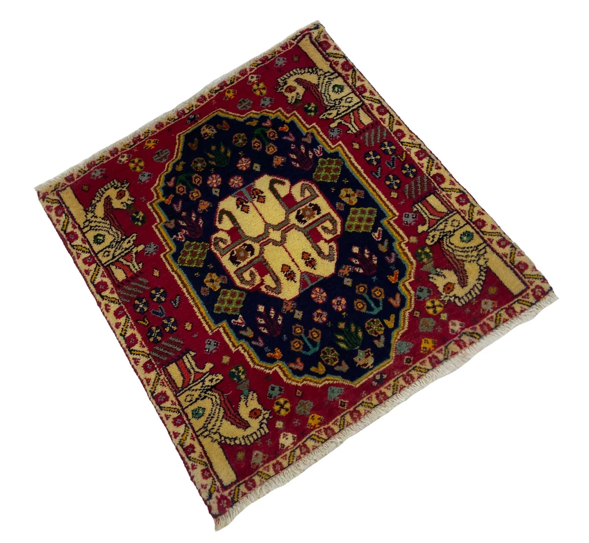 ghashghai-orientteppich-60x60-cm-180000-knoten-handgeknupft-fur-teppiche-3 Persian Rug Fars 60 x 60 cm Wool Hand-knotted