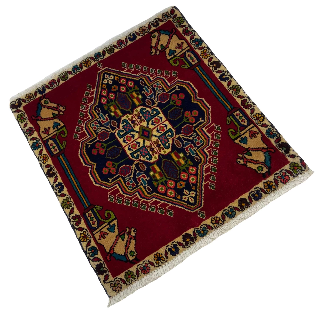 Persian Rug Qashqai 67 x 62 cm Wool Hand-knotted