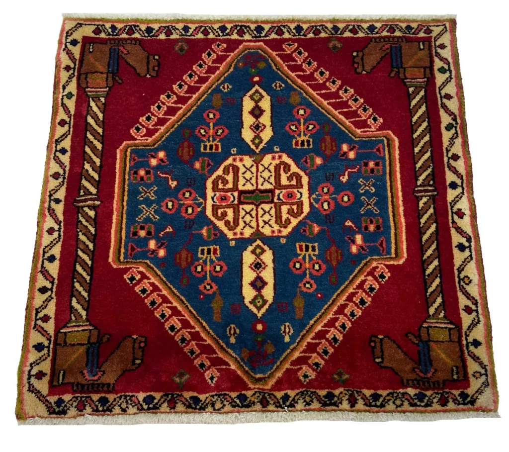 Persian Rug Qashqai 67 x 70 cm Wool Hand-knotted