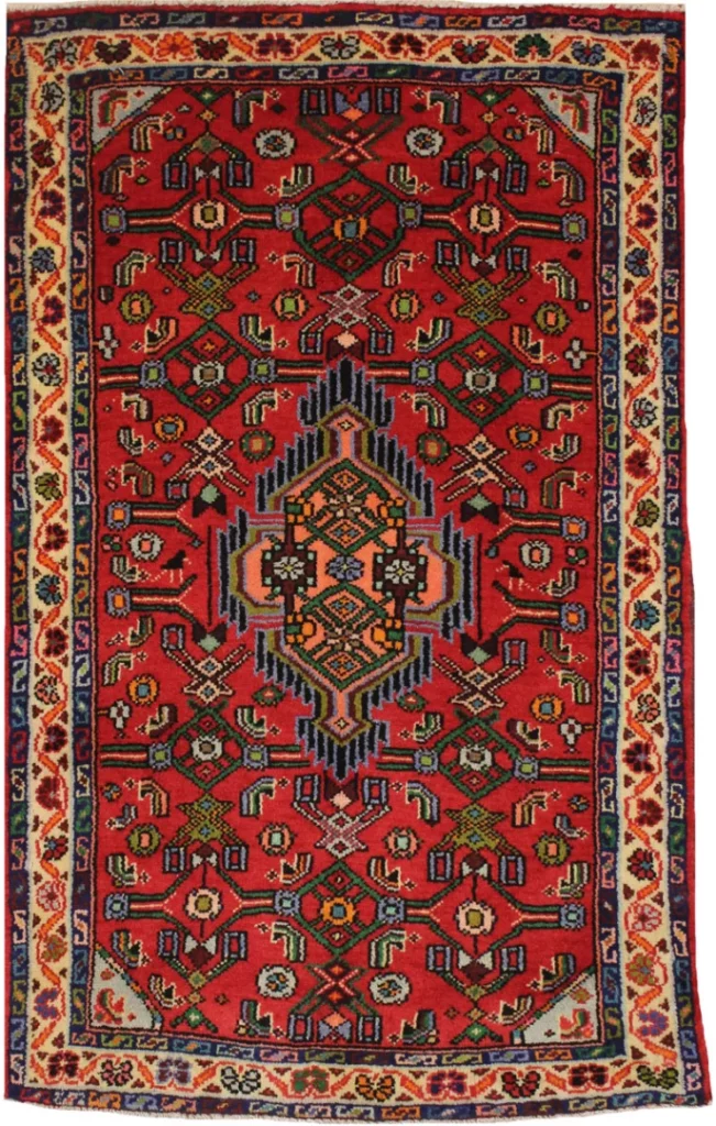 handgeknupfter-hamadan-teppich-125x77-cm-100000-knoten-orientteppich-1 Persian Rug Hamadan 125 x 77 cm Wool Hand-knotted