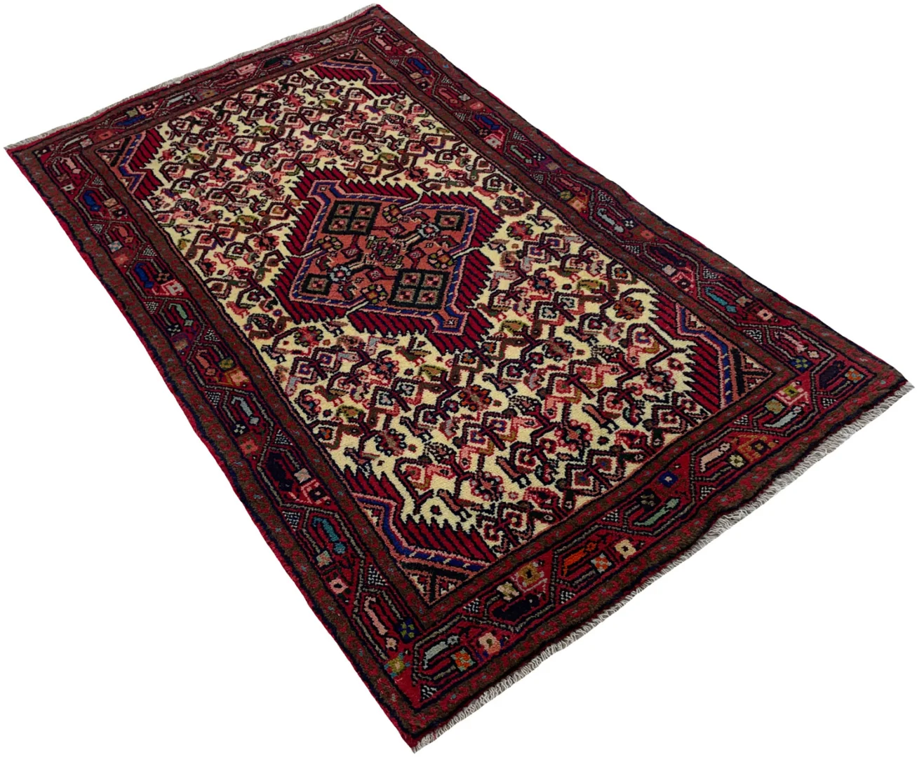 handgeknupfter-hamadan-teppich-118-x-75-cm-100000-knoten-orientteppich-2 Persian Rug Hamadan 118 x 75 cm Wool Hand-knotted