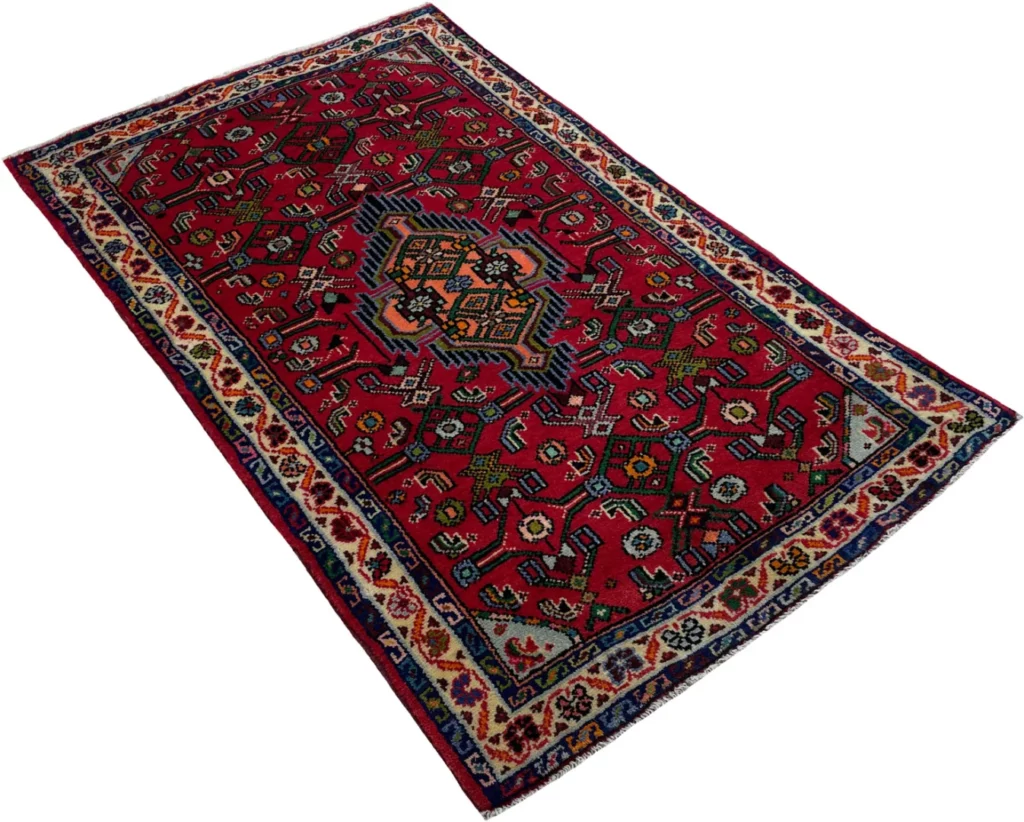 handgeknupfter-hamadan-teppich-125x77-cm-100000-knoten-orientteppich-5 Persian Rug Hamadan 125 x 77 cm Wool Hand-knotted