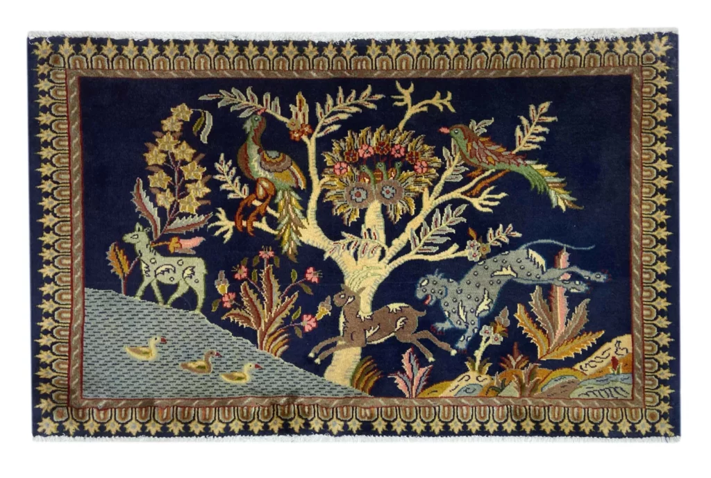keshan-teppich-61-x-99-cm-150000-300000-knoten-handgeknupft-orientteppich Persian Rug Kashan 61 x 99 cm Wool Hand-knotted