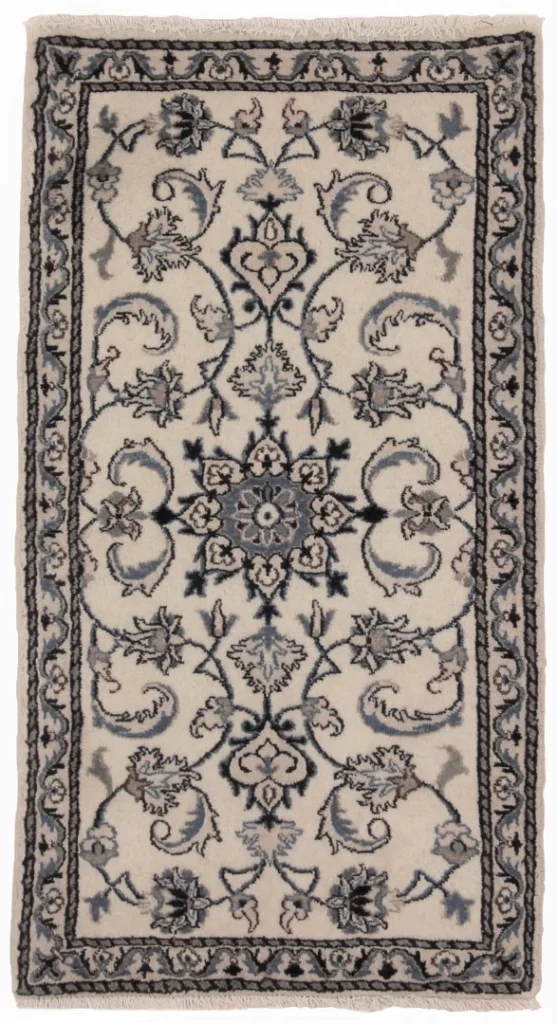 nain-teppich-133x73-cm-9-lah-florales-muster-handgeknupft-perserteppich Persian Rug Nain 133 x 73 cm Wool Hand-knotted