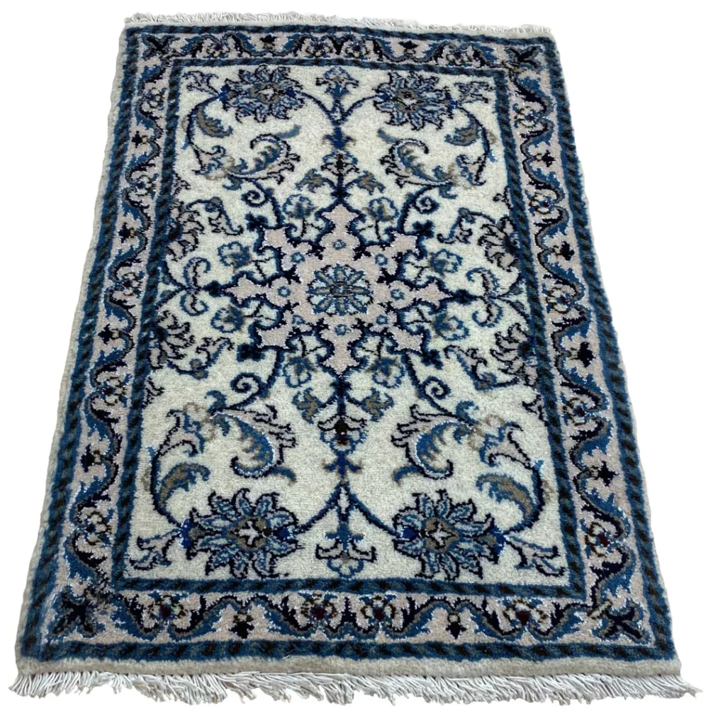 Persian Rug Nain 90 x 60 cm Wool Silk Hand-knotted