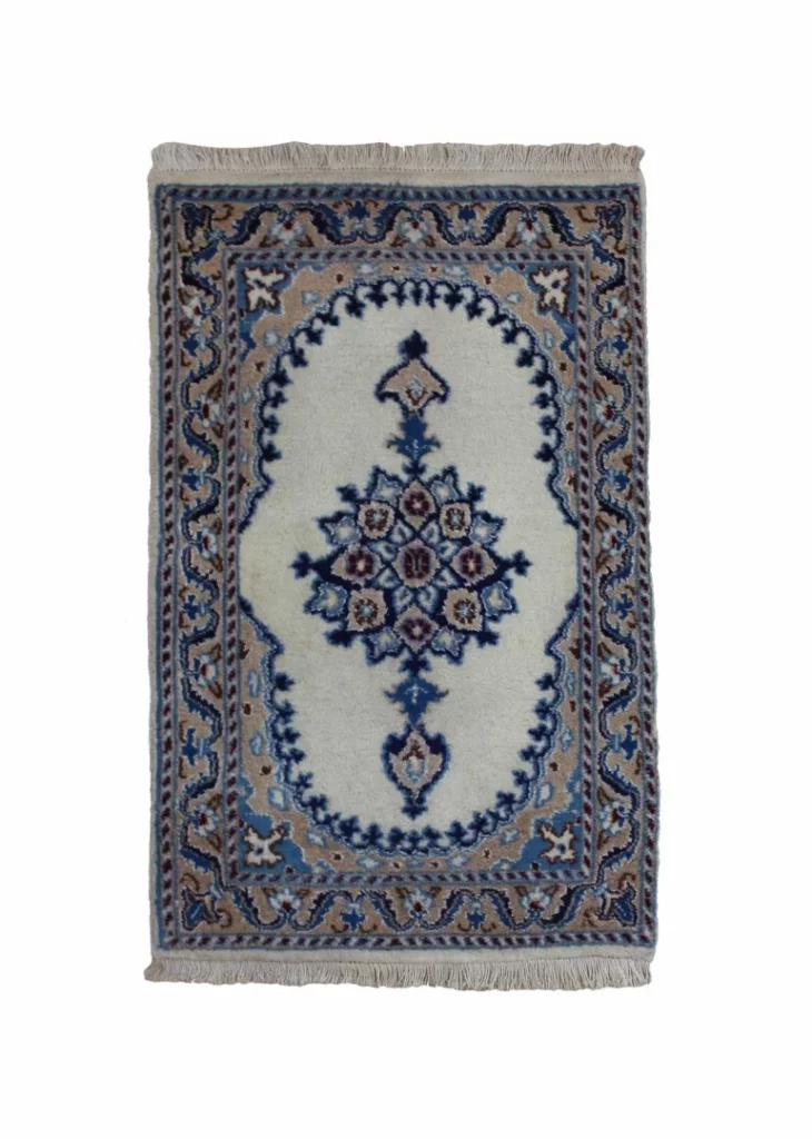 nain-teppich-90-x-60-cm-4-lah-florales-design-handgeknupft-fur-teppiche-2 Persian Rug Nain 90 x 60 cm Wool Silk Hand-knotted