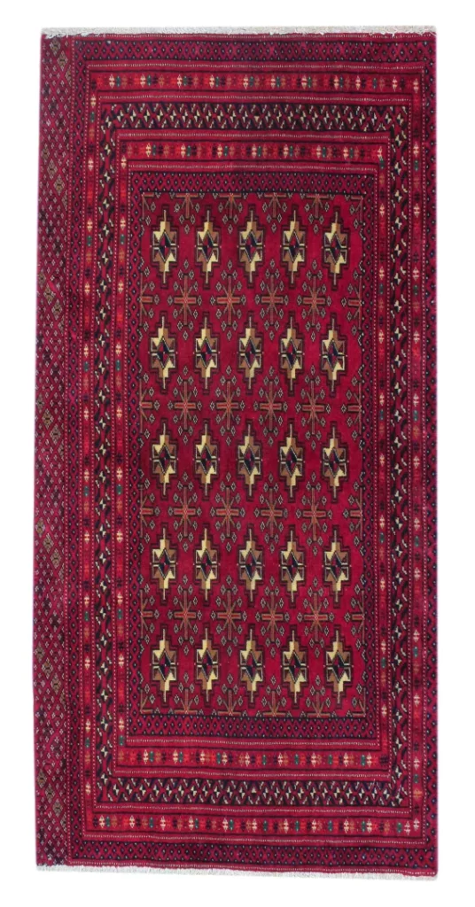 turkman-teppich-134-x-64-cm-200000-knoten-m-handgeknupft Persian Rug Turkmen 134 x 64 cm Wool Hand-knotted