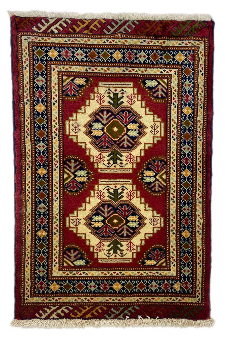 Persian Rug Turkmen 95 x 63 cm Wool Hand-knotted