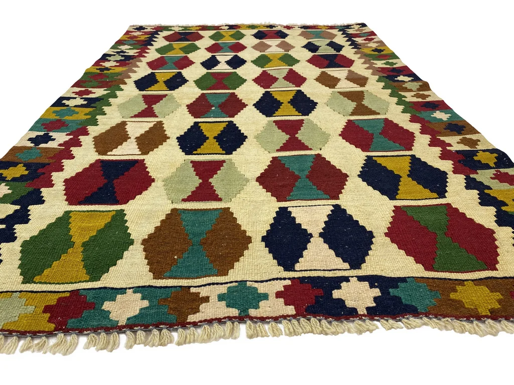 handgewebter-kelim-149-x-98-cm-fars-design-orientteppich-5 Oriental Rug Fars 149 x 98 cm Wool Hand-woven
