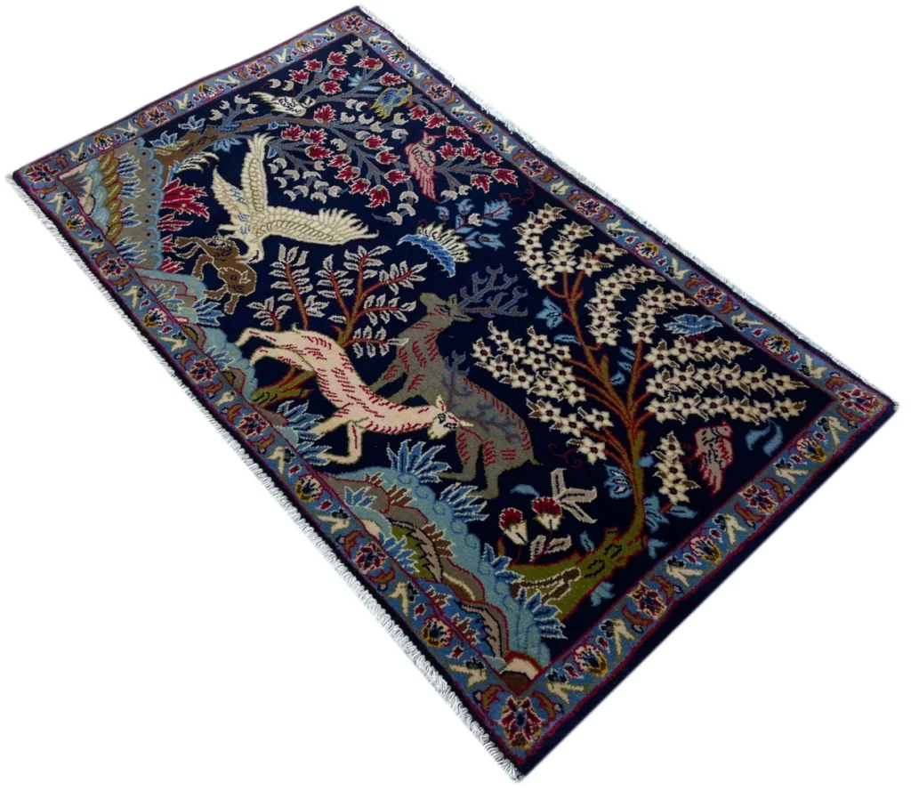 keshan-teppich-112-x-67-cm-150000-300000-knoten-handgeknupft-orientteppich-2 Persian Rug Kashan 112 x 67 cm Wool Hand-knotted