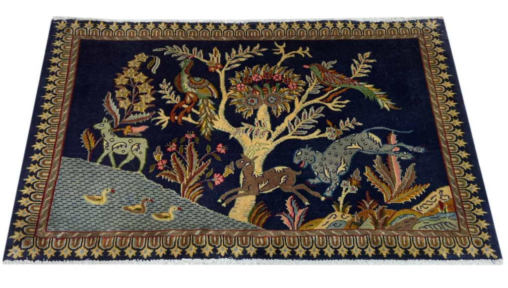 keshan-teppich-61-x-99-cm-150000-300000-knoten-handgeknupft-orientteppich-1 Persian Rug Kashan 61 x 99 cm Wool Hand-knotted