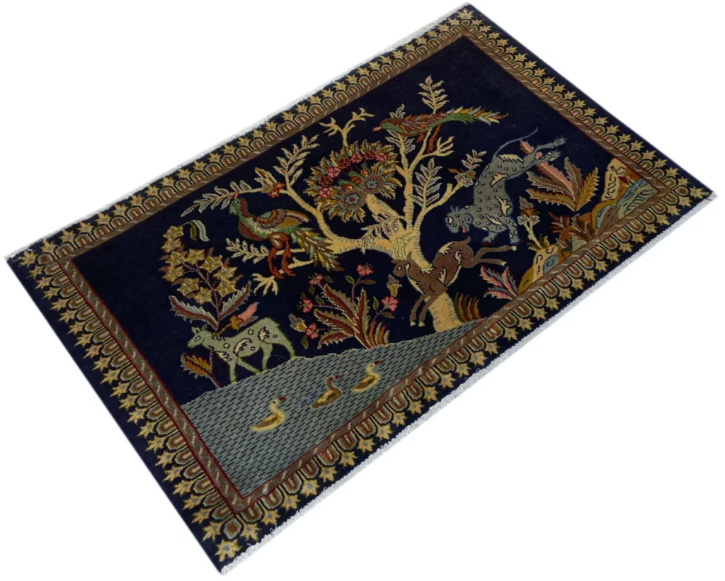 keshan-teppich-61-x-99-cm-150000-300000-knoten-handgeknupft-orientteppich-2 Persian Rug Kashan 61 x 99 cm Wool Hand-knotted