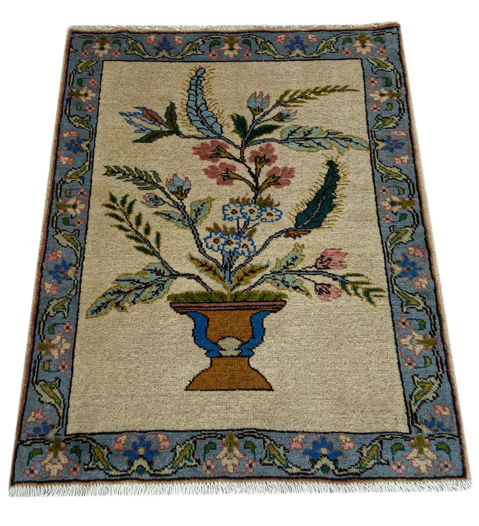 handgeknupfter-meshkin-orientteppich-94-x-72-cm-120000-knoten-m-1 Persian Rug Meshkin 94 x 72 cm Wool Hand-knotted