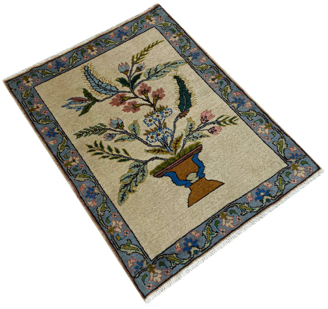 handgeknupfter-meshkin-orientteppich-94-x-72-cm-120000-knoten-m-2 Persian Rug Meshkin 94 x 72 cm Wool Hand-knotted