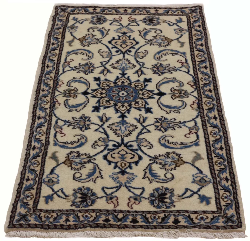 nain-teppich-133x73-cm-florales-muster-handgeknupft-perserteppich Persian Rug Nain 133 x 73 cm Wool Hand-knotted