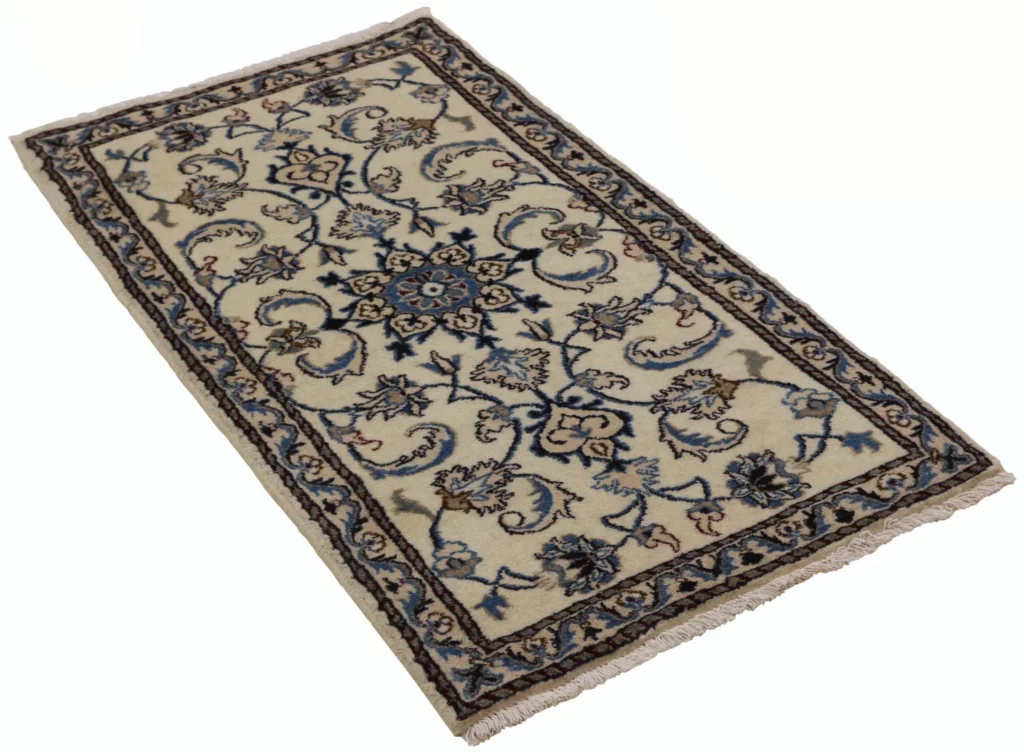 nain-teppich-133x73-cm-florales-muster-handgeknupft-perserteppich-1 Persian Rug Nain 133 x 73 cm Wool Hand-knotted