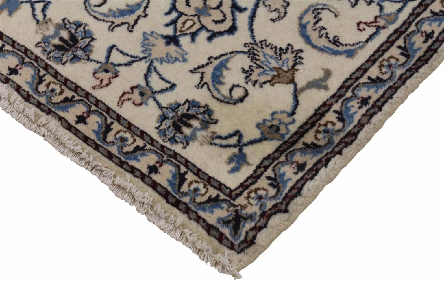 nain-teppich-133x73-cm-florales-muster-handgeknupft-perserteppich-2 Persian Rug Nain 133 x 73 cm Wool Hand-knotted