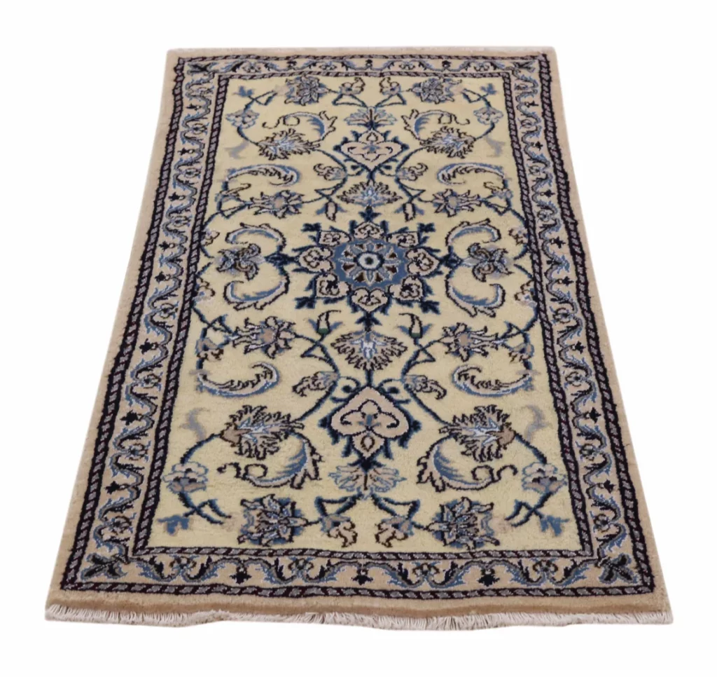 nain-teppich-134-x-69-cm-florales-muster-handgeknupft Persian Rug Nain 134 x 69 cm Wool Hand-knotted