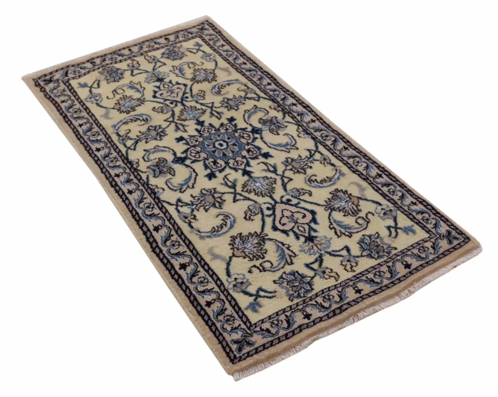 nain-teppich-134-x-69-cm-florales-muster-handgeknupft-1 Persian Rug Nain 134 x 69 cm Wool Hand-knotted
