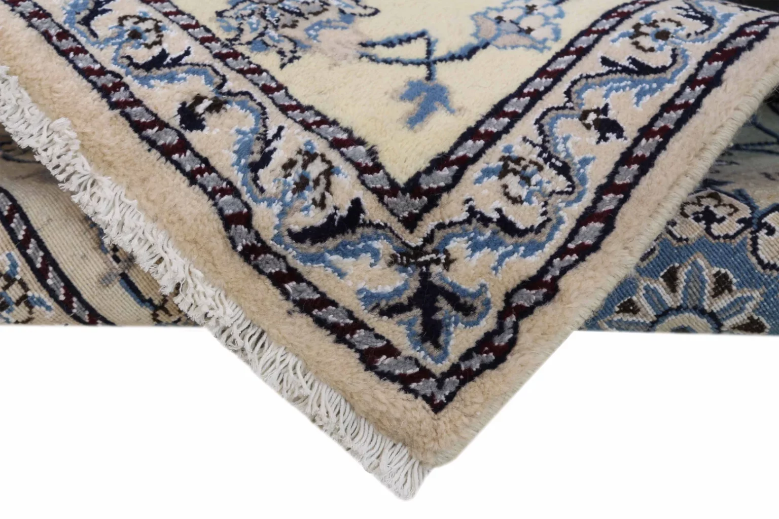 nain-teppich-134-x-69-cm-florales-muster-handgeknupft-3 Persian Rug Nain 134 x 69 cm Wool Hand-knotted