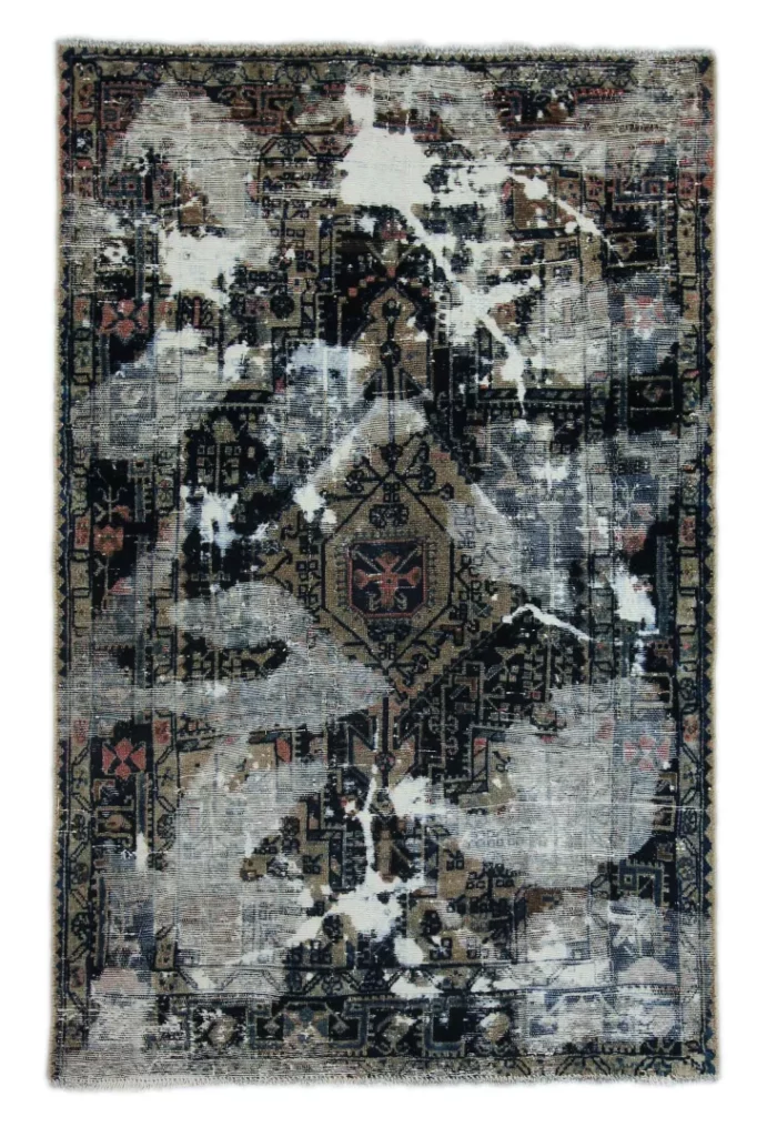 vintage-orientteppich-177-x-115-cm-handgeknupft-modernes-design Oriental Rug 177 x 115 cm Wool Hand-knotted