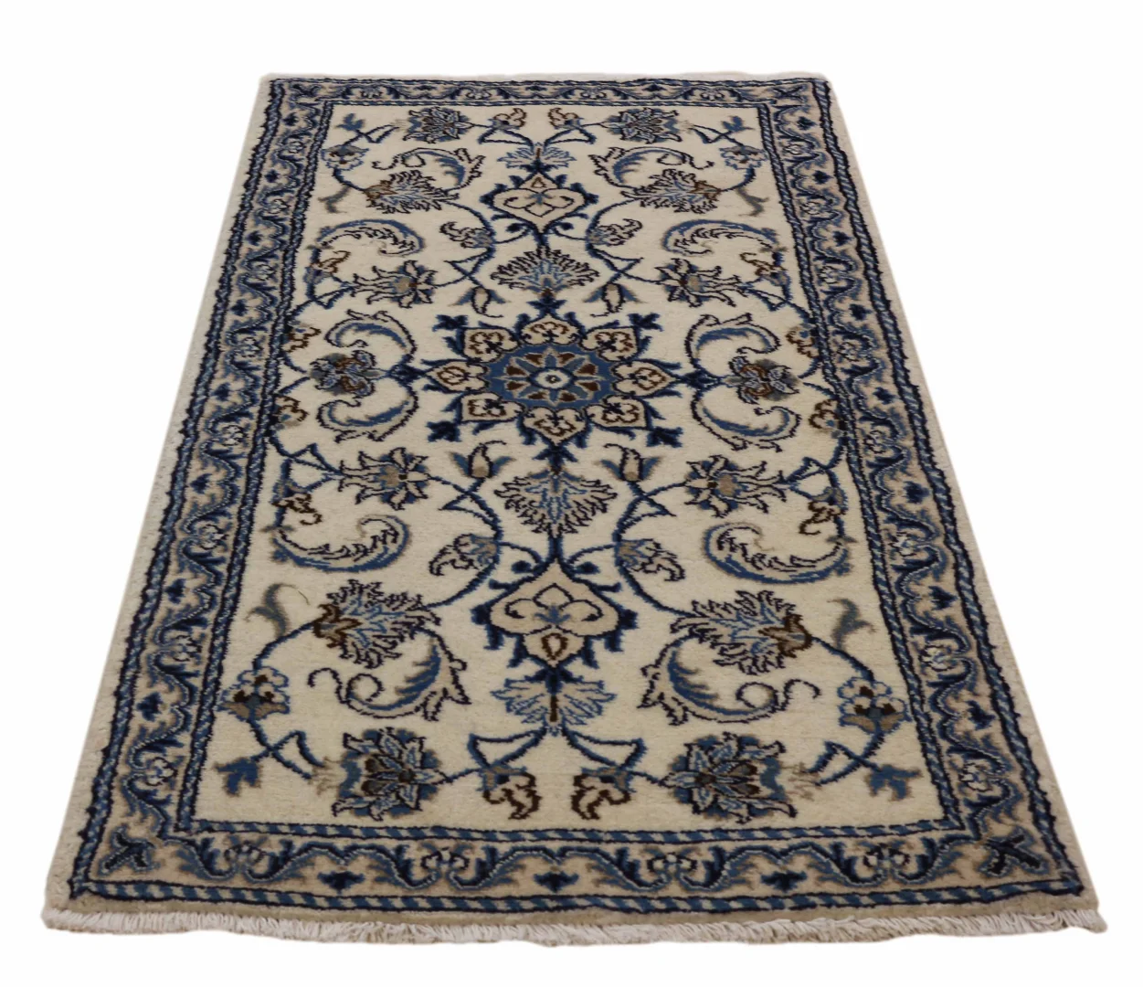 nain-teppich-137x70cm-florales-muster-handgeknupft-perserteppich Persian Rug Nain 137 x 70 cm Wool Hand-knotted