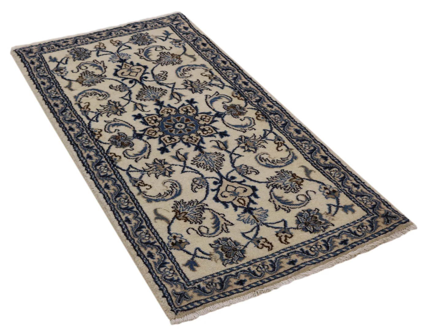nain-teppich-137x70cm-florales-muster-handgeknupft-perserteppich-1 Persian Rug Nain 137 x 70 cm Wool Hand-knotted