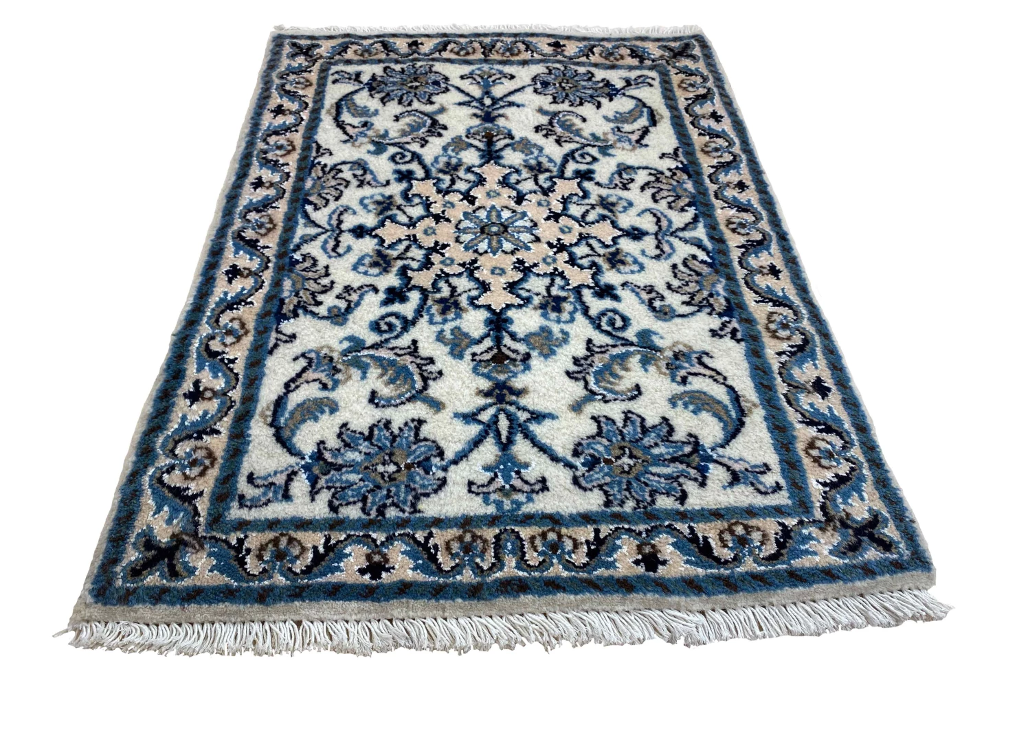 eleganter-nain-teppich-90-x-60-cm-handgeknupft-fur-teppiche Persian Rug Nain 90 x 60 cm Wool Hand-knotted